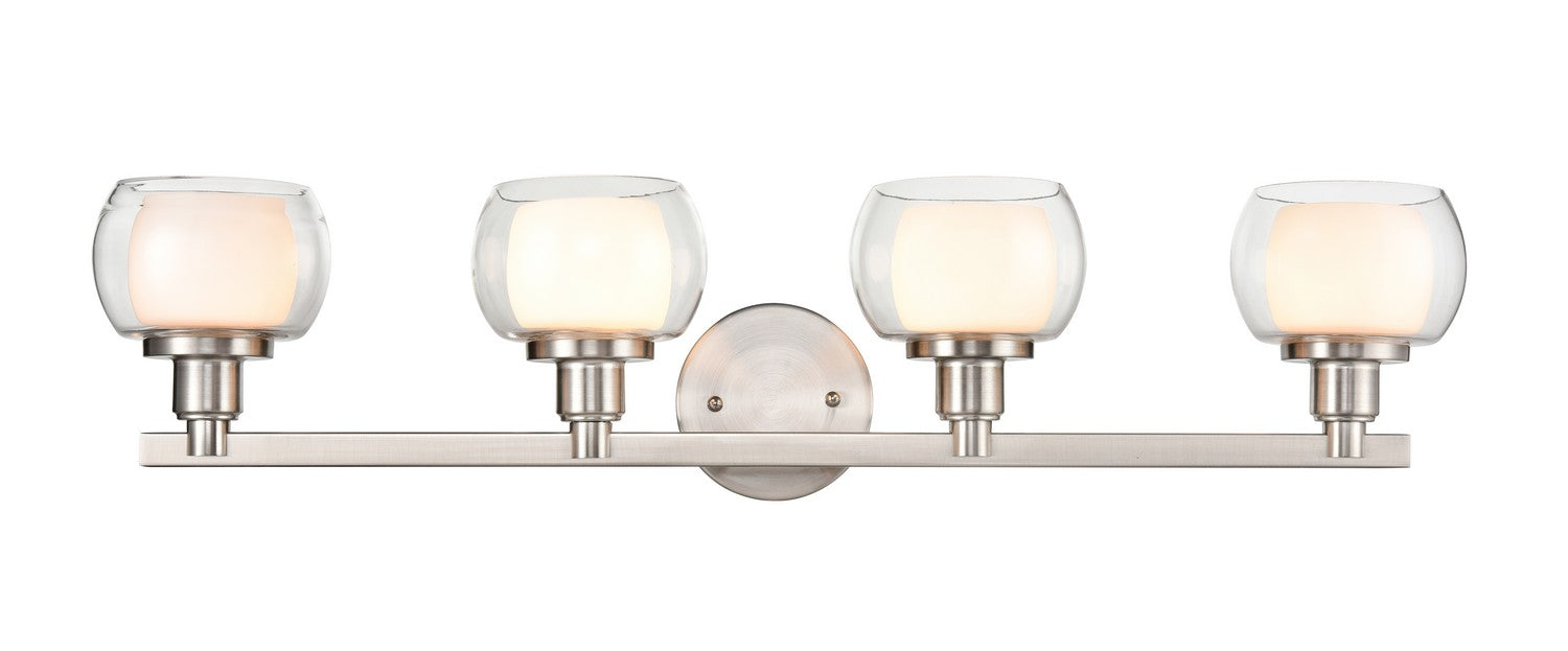 Innovations - 330-4W-SN-CLW - Four Light Bath Vanity - Auralume - Satin Nickel