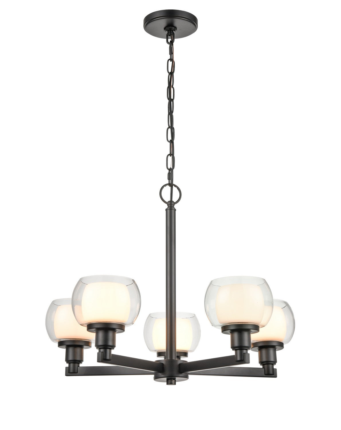 Innovations - 330-5CR-BK-CLW - Five Light Chandelier - Auralume - Black