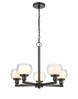 Innovations - 330-5CR-BK-CLW - Five Light Chandelier - Auralume - Black