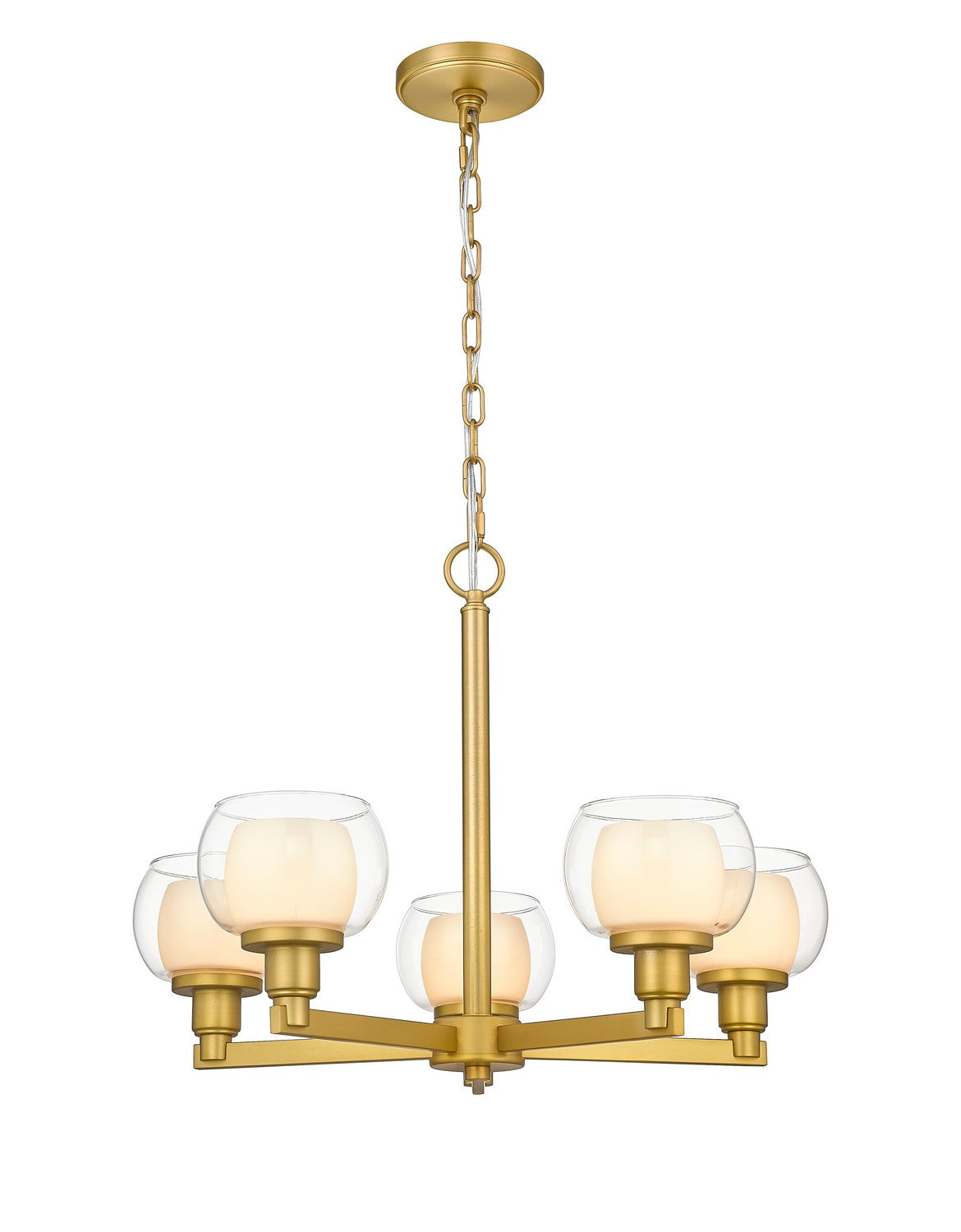 Innovations - 330-5CR-SG-CLW - Five Light Chandelier - Auralume - Satin Gold