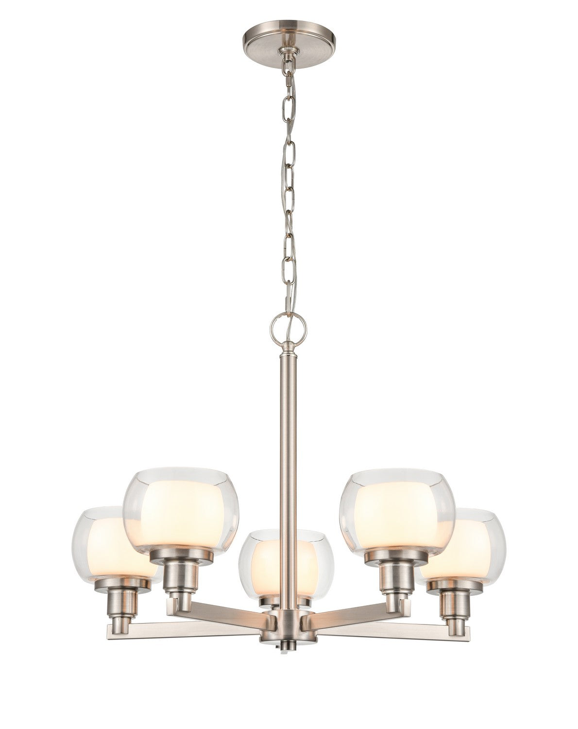 Innovations - 330-5CR-SN-CLW - Five Light Chandelier - Auralume - Satin Nickel