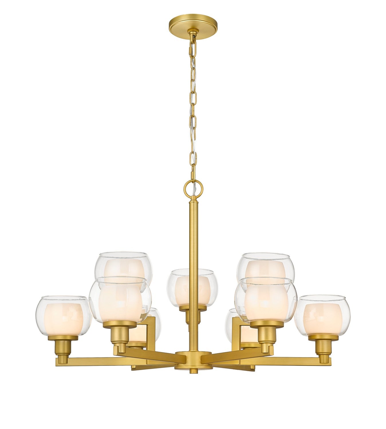 Innovations - 330-9CR-SG-CLW - Nine Light Chandelier - Auralume - Satin Gold