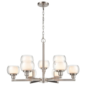 Innovations - 330-9CR-SN-CLW - Nine Light Chandelier - Auralume - Satin Nickel