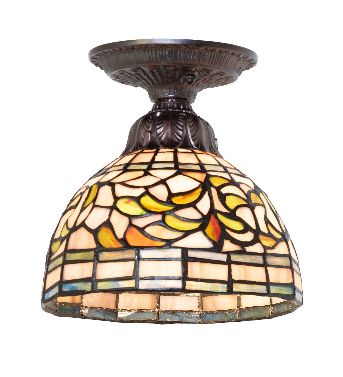 Meyda Tiffany - 276092 - One Light Flushmount - Tiffany Turning Leaf