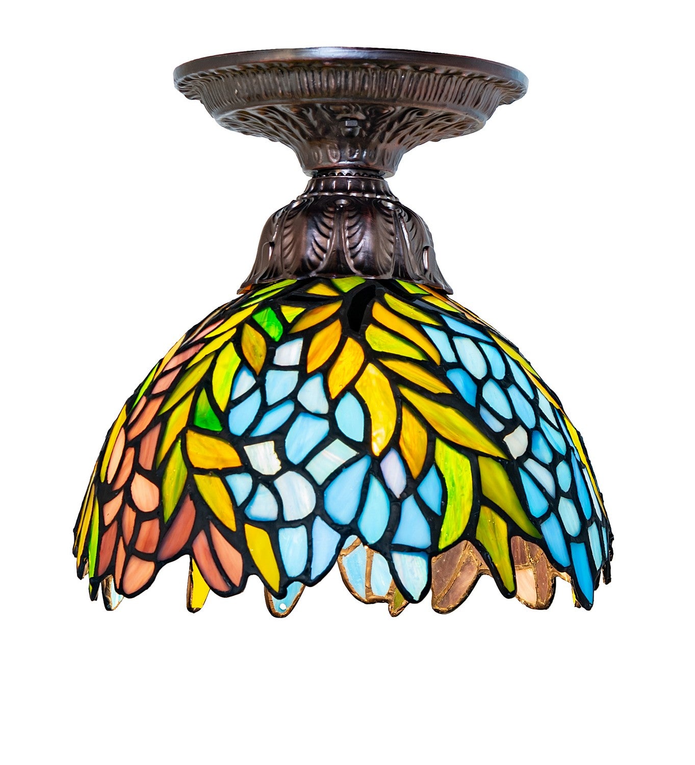 Meyda Tiffany - 276099 - One Light Flushmount - Tiffany Honey Locust