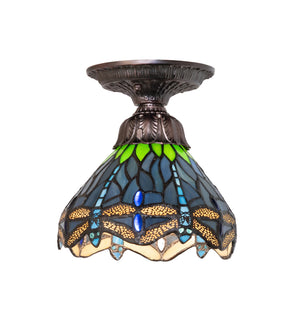 Meyda Tiffany - 276106 - One Light Flushmount - Tiffany Hanginghead Dragonfly