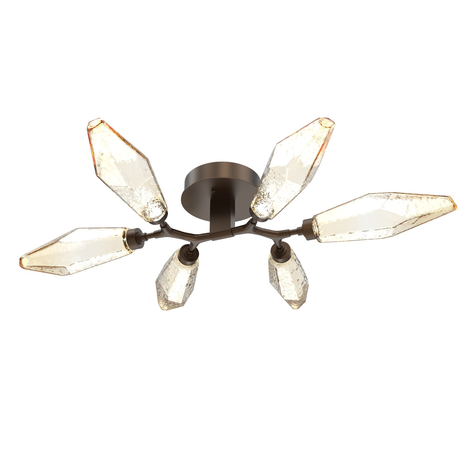 Hammerton Studio - CLB0050-01-FB-CA-L3-RTS - LED Flush Mount - Rock Crystal - Flat Bronze