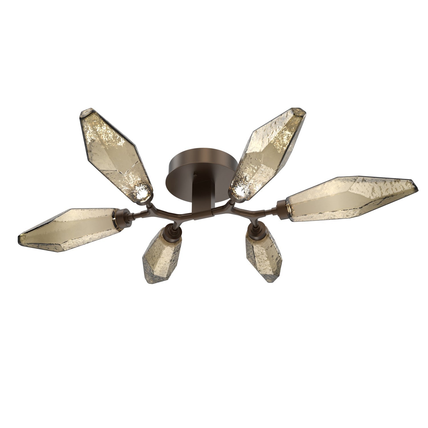Hammerton Studio - CLB0050-01-FB-CB-L3-RTS - LED Flush Mount - Rock Crystal - Flat Bronze