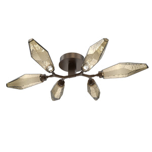 Hammerton Studio - CLB0050-01-FB-CB-L3-RTS - LED Flush Mount - Rock Crystal - Flat Bronze