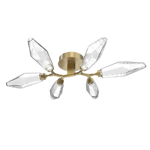 Hammerton Studio - CLB0050-01-GB-CC-L3-RTS - LED Flush Mount - Rock Crystal - Gilded Brass
