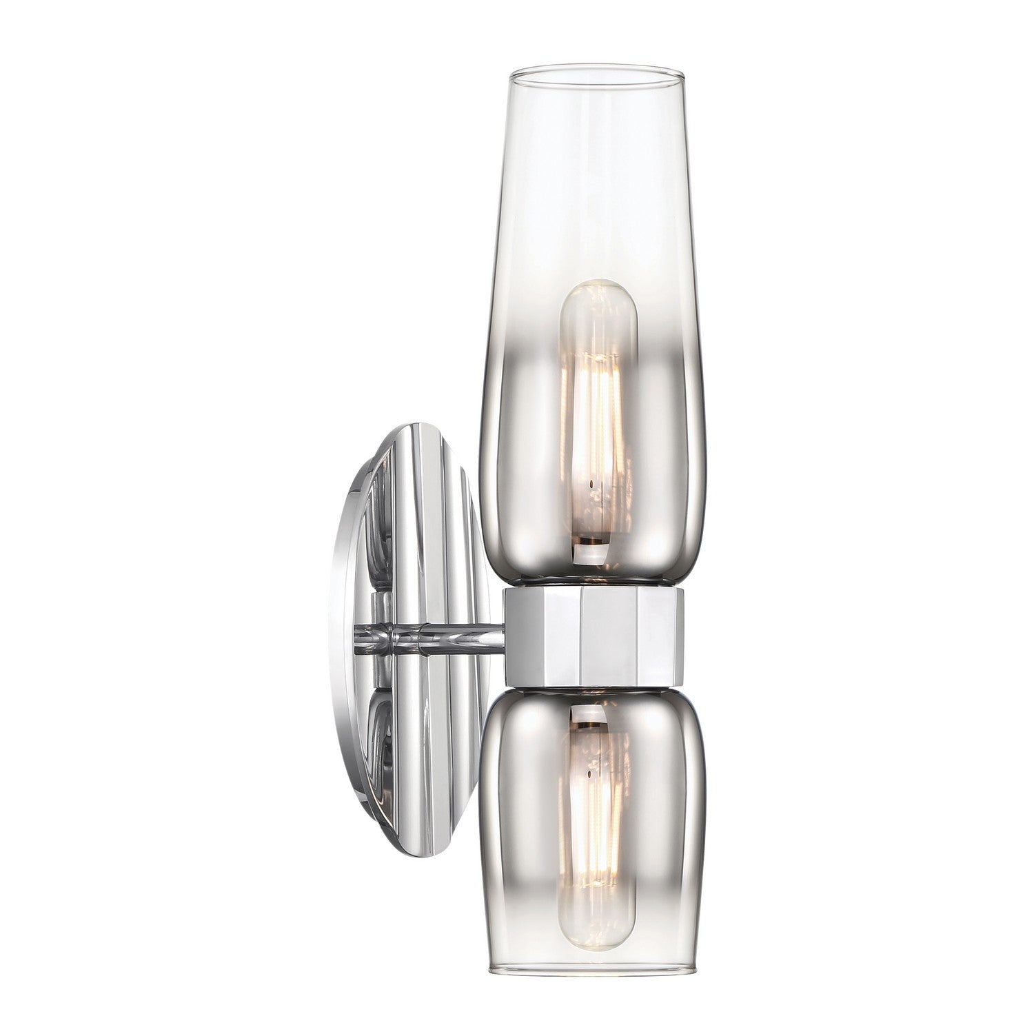 ELK Home - 9760-CH-CLGR - Two Light Wall Sconce - Flame - Chrome