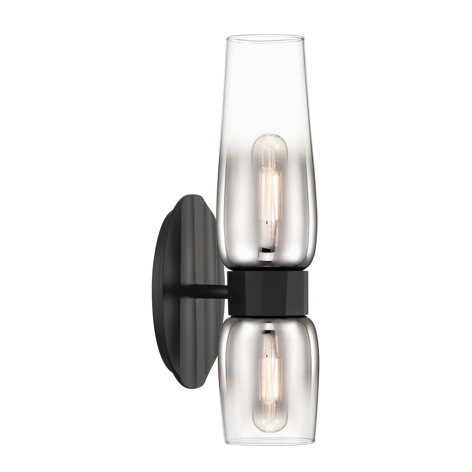 ELK Home - 9760-MB-CLGR - Two Light Wall Sconce - Flame - Matte Black