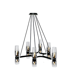 ELK Home - 9775-MBCH-CLGR - 12 Light Chandelier - Flame - Matte Black