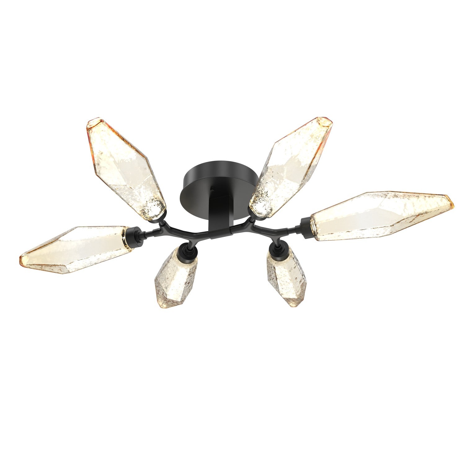 Hammerton Studio - CLB0050-01-MB-CA-L3-RTS - LED Flush Mount - Rock Crystal - Matte Black