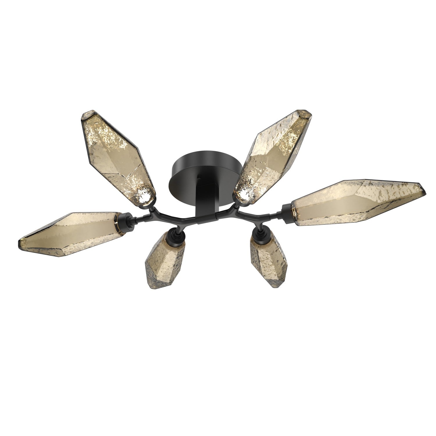 Hammerton Studio - CLB0050-01-MB-CB-L3-RTS - LED Flush Mount - Rock Crystal - Matte Black
