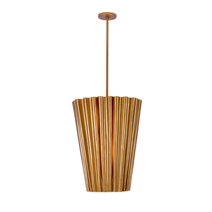 Kalco - 522851BGL - Six Light Foyer Pendant - Ripple - Bright Gold Leaf