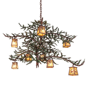 Meyda Tiffany - 269042 - Eight Light Chandelier - Pine Branch - Rust & Green Branches