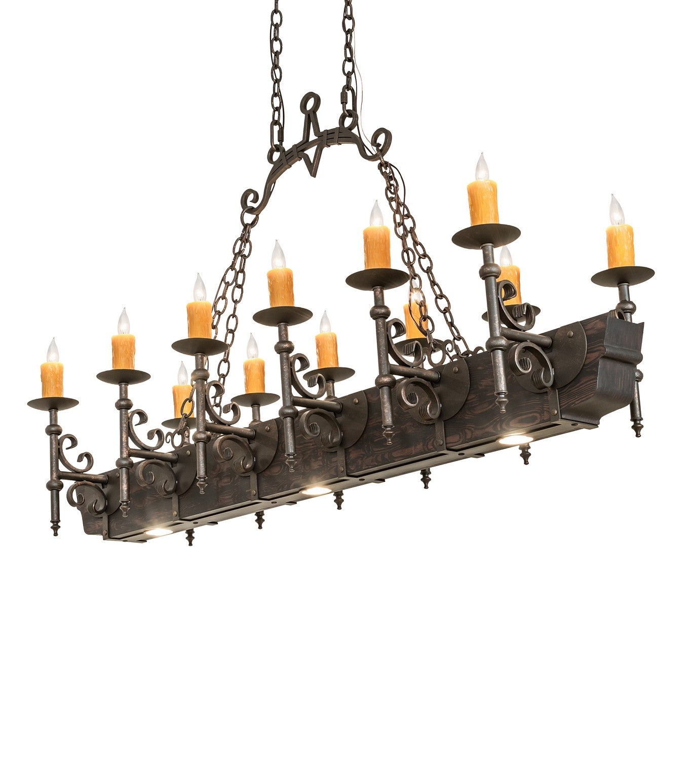 Meyda Tiffany - 273537 - 15 Light Chandelier - Tudor - Gilded Tobacco / Wood Grain