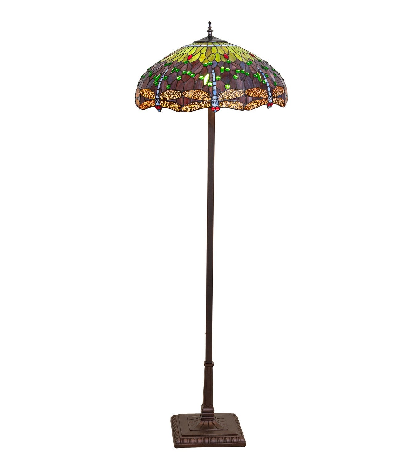 Meyda Tiffany - 279703 - Four Light Floor Lamp - Tiffany Hanginghead Dragonfly