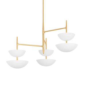 Corbett Lighting - 477-42-VGL/GSW - LED Chandelier - Evander - Vintage Gold Leaf/Gesso White