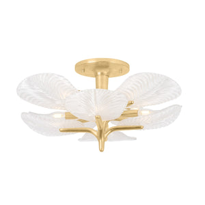 Corbett Lighting - 486-29-VGL - Eight Light Semi Flush Mount - Kamal - Vintage Gold Leaf