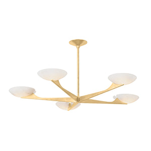 Corbett Lighting - 492-52-VGL - Five Light Chandelier - Malachite - Vintage Gold Leaf