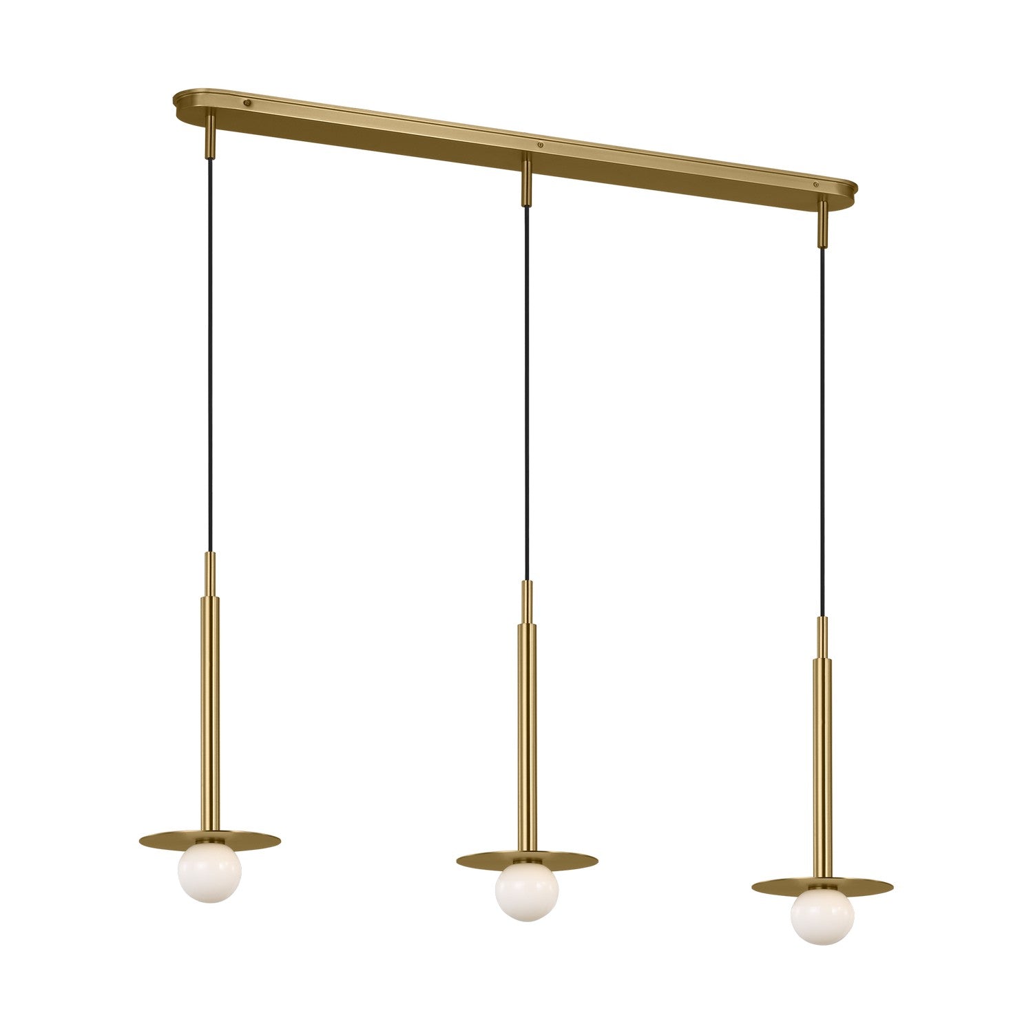 Visual Comfort Studio - KC1143BBS - Three Light Linear Pendant - Nodes - Burnished Brass