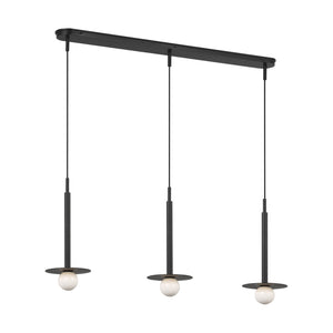 Visual Comfort Studio - KC1143MBK - Three Light Linear Pendant - Nodes - Midnight Black