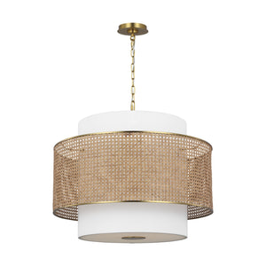 Visual Comfort Studio - KSP1043BBSBRTN - Three Light Pendant - Sawyer - Blonde Rattan