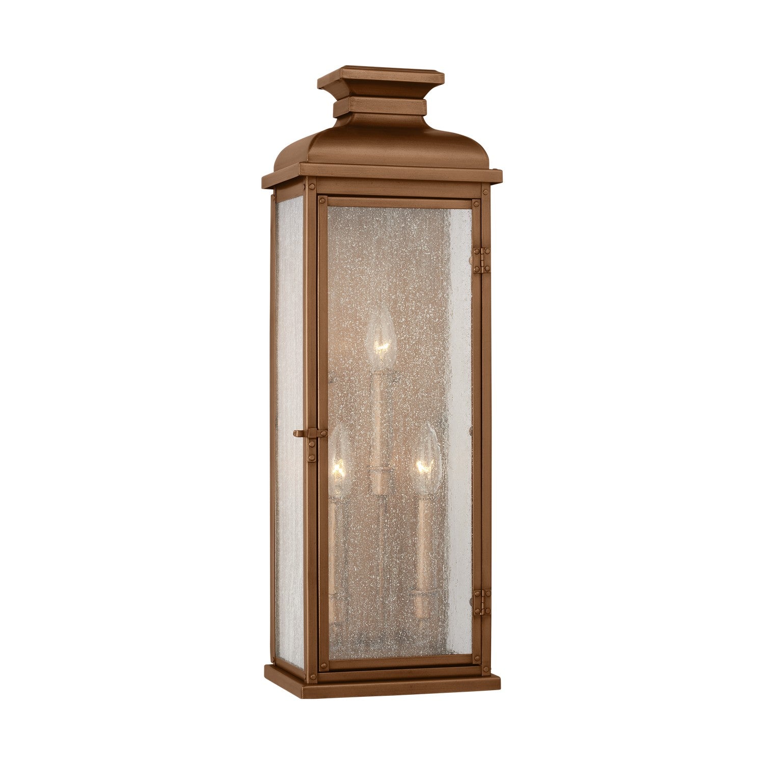 Visual Comfort Studio - OL11102NCP - Three Light Wall Lantern - Pediment - Natural Copper