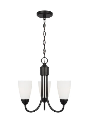 Generation Lighting. - 3120203EN3-112 - Three Light Chandelier - Seville - Midnight Black