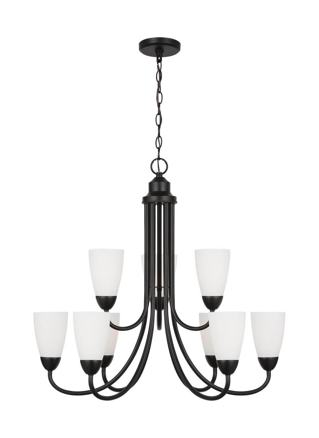 Generation Lighting. - 3120209EN3-112 - Nine Light Chandelier - Seville - Midnight Black