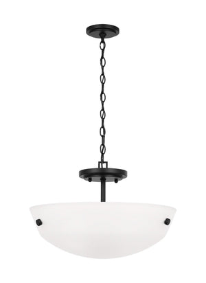 Generation Lighting. - 7715202EN3-112 - Two Light Semi-Flush Convertible Pendant - Kerrville - Midnight Black