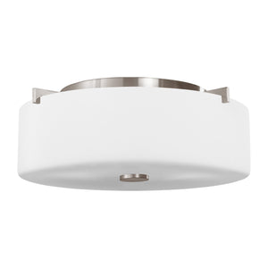 Generation Lighting. - FM313EN3/BS - Two Light Flush Mount - Sunset Drive - Brushed Steel