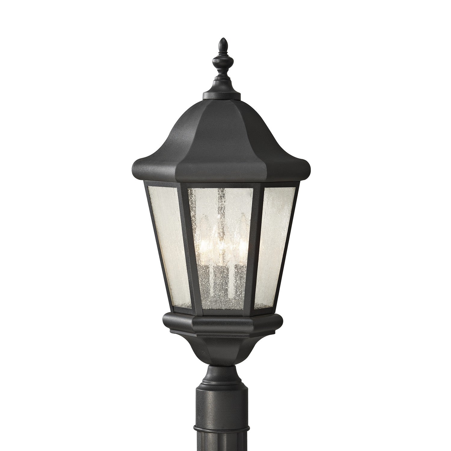 Generation Lighting. - OL5907EN/BK - Three Light Outdoor Post Lantern - Martinsville - Black