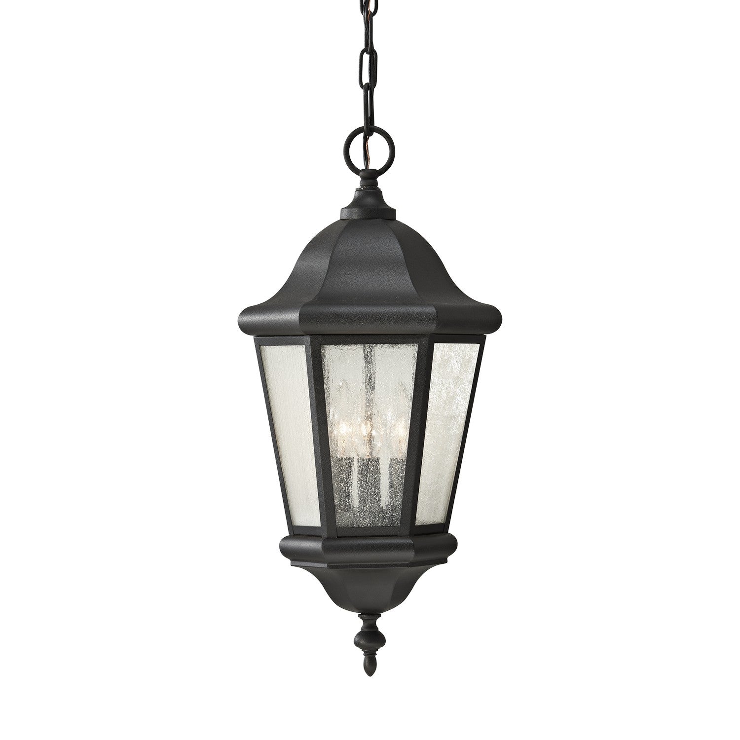 Generation Lighting. - OL5911EN/BK - Three Light Outdoor Pendant - Martinsville - Black