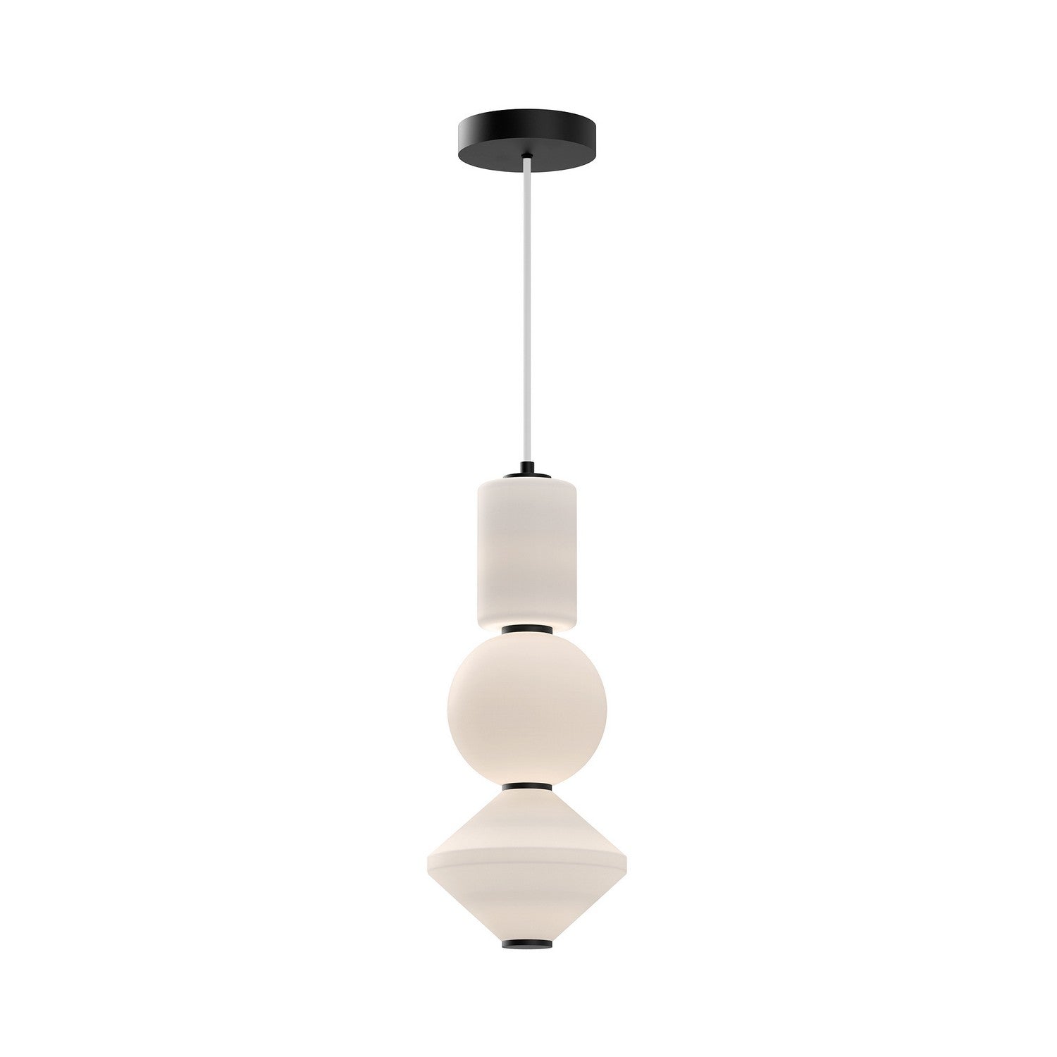 Alora - PD530341MBOP-UNV - LED Pendant - Bijou - Matte Black/Opal Matte Glass