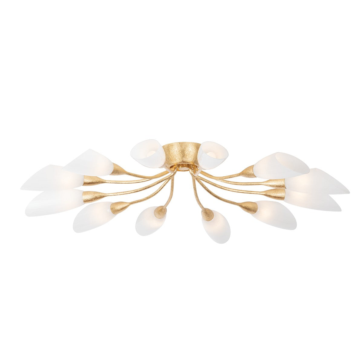 Hudson Valley - 3042-VGL - 12 Light Semi Flush Mount - Enfield - Vintage Gold Leaf