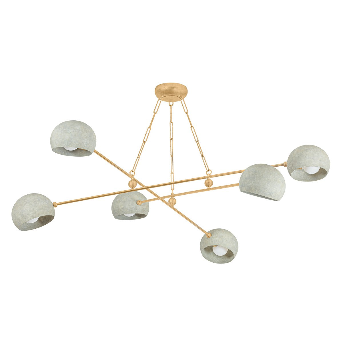 Hudson Valley - 3106-VGL/LWP - Six Light Chandelier - Turner - Vintage Gold Leaf/Limewash Plaster