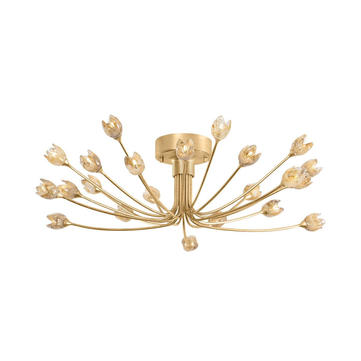 Hudson Valley - 5422-VGL - 22 Light Semi Flush Mount - Falkirk - Vintage Gold Leaf