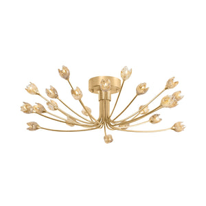 Hudson Valley - 5422-VGL - 22 Light Semi Flush Mount - Falkirk - Vintage Gold Leaf