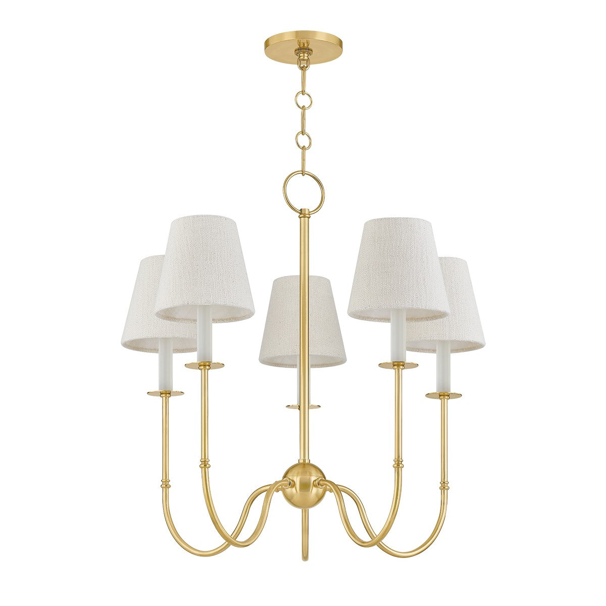 Hudson Valley - 6927-AGB - Five Light Chandelier - Amina - Aged Brass