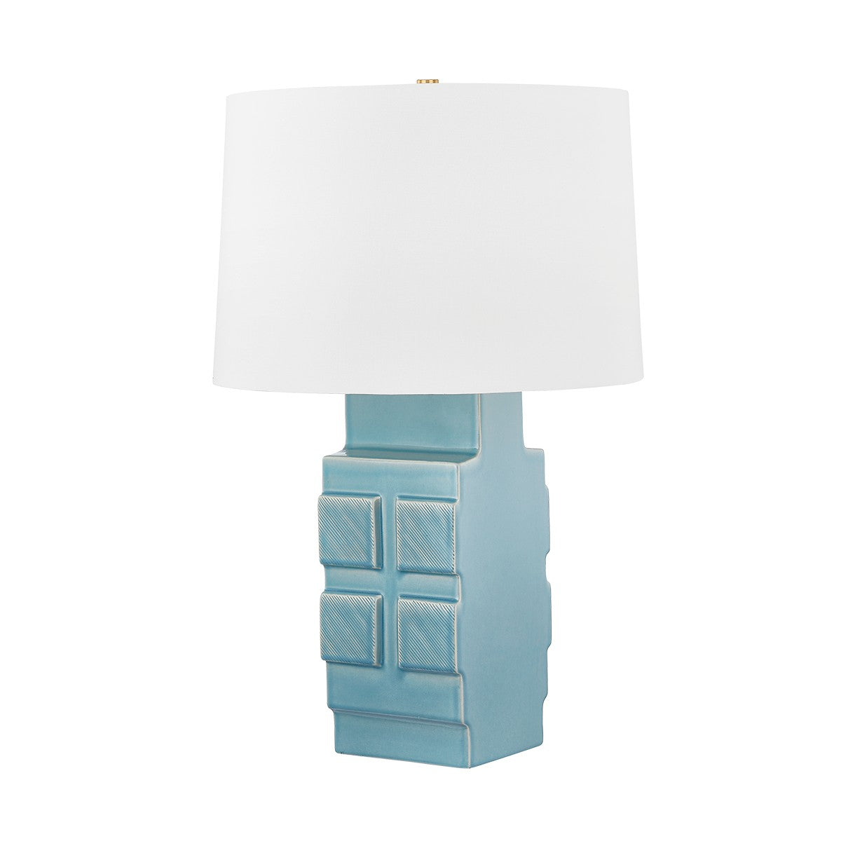 Hudson Valley - L3229-AGB/CMT - One Light Table Lamp - Sarai - Aged Brass/Ceramic Moonstone Granite