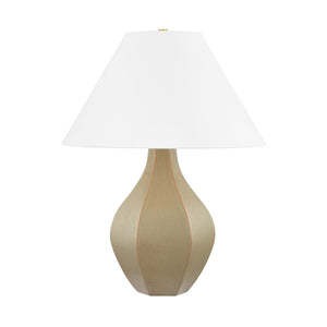 Hudson Valley - L7029-AGB/CCN - One Light Table Lamp - Abescon - Aged Brass/Ceramic Cocoon