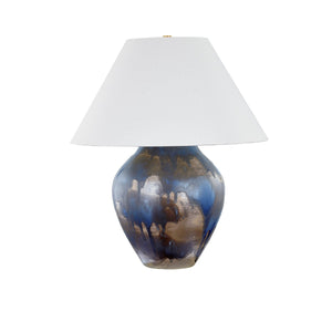 Hudson Valley - L8126-AGB/CLB - One Light Table Lamp - Pleasantville - Aged Brass/Ceramic Silt Blue