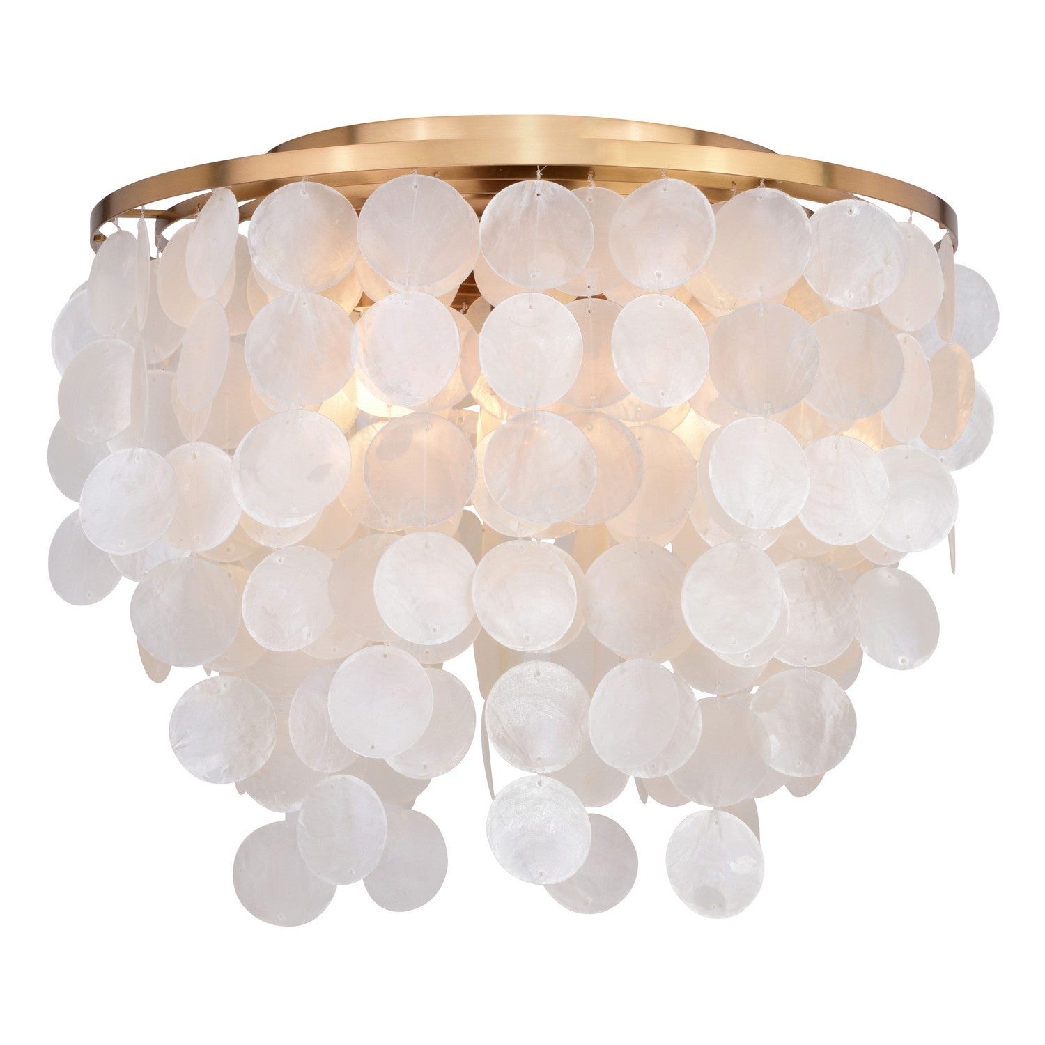 Vaxcel - C0285 - Three Light Flush Mount - Elsa - Natural Brass