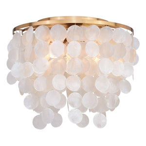 Vaxcel - C0285 - Three Light Flush Mount - Elsa - Natural Brass