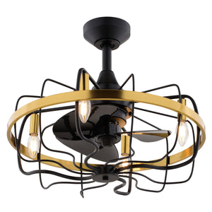 Vaxcel - F0127 - 21"Ceiling Fan - Kenton - Black and Satin Brass