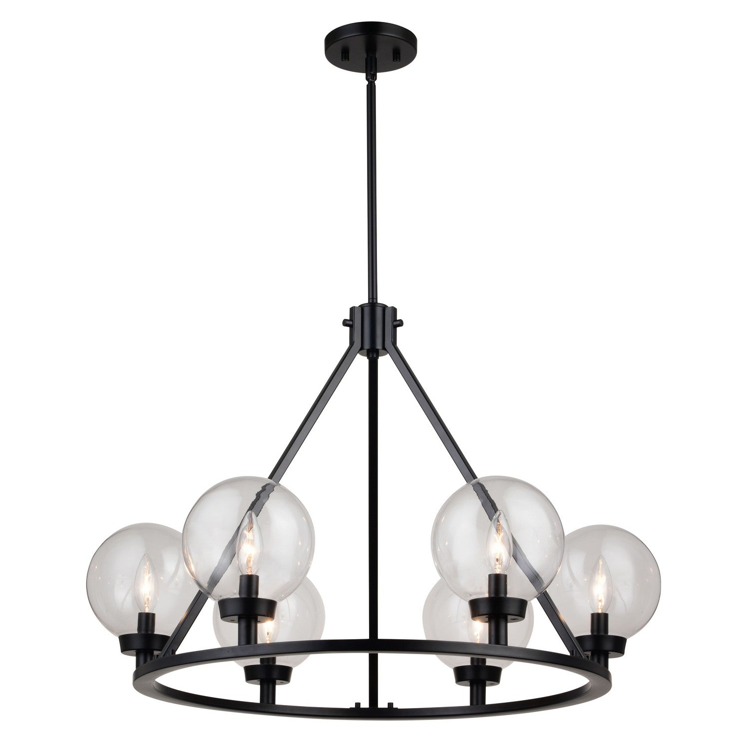 Vaxcel - H0277 - Six Light Chandelier - Lander - Matte Black