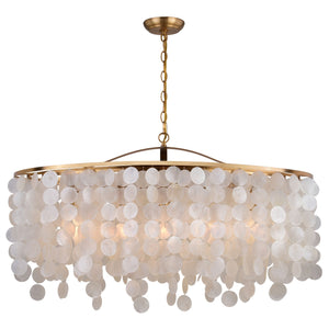 Vaxcel - H0282 - Five Light Linear Chandelier - Elsa - Natural Brass